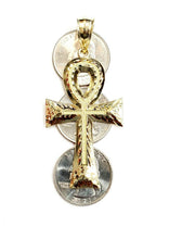 Load image into Gallery viewer, 10k yellow gold Egyptian ankh cross pendant charm fine religious jewelry 5.7g
