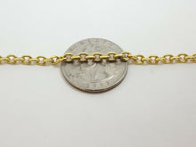 Load image into Gallery viewer, New 10K yellow gold 3.5mm Hollow rolo link chain Necklace 10.7 Grams 30&quot;
