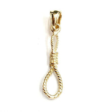 Load image into Gallery viewer, New 14k yellow Gold Noose rope 3D Pendant charm fine jewelry gift unisex 0.9g
