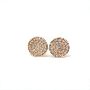 14k Rose Gold 0.18Ct Round Diamond stud Earrings for women Push Back Fastening