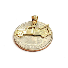 Load image into Gallery viewer, New 14k yellow Gold tow truck car Pendant charm gift fine jewelry 1.1g
