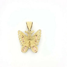 Load image into Gallery viewer, New 14k tri color solid Gold butterfly full body Pendant charm gift jewelry 4.2g

