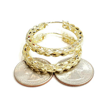 Load image into Gallery viewer, 10K yellow Gold 1.52" 4mm Turkish hoop Earrings Round fine jewelry 5.6g
