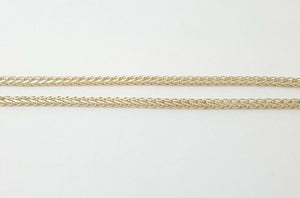 New 14K Yellow Gold 1.4mm Square Spiga Wheat Chain Necklace fine gift 4.1g 18"