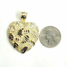 Load image into Gallery viewer, New 10k yellow gold nugget heart pendant charm fine gift  for women jewelry 6g
