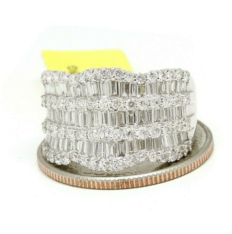 2.26ct Genuine diamond 18k White Gold Women anniversary wedding Ring Size 7