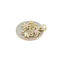 Load image into Gallery viewer, New 14k 2 color Gold mama madre mother flower Pendant charm fine women gift 1.8g
