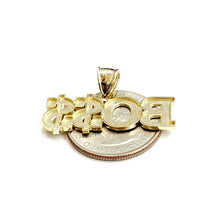 Load image into Gallery viewer, New 10k yellow Gold Boss dollar sign word Pendant charm fine gift jewelry 3.1g
