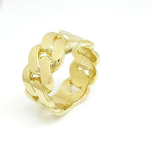 Load image into Gallery viewer, 14K solid Yellow Gold 11.6mm Cuban link Ring Band fine jewelry 17.2g size 9.5

