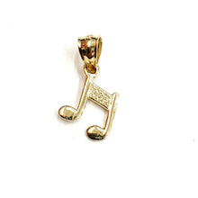 Load image into Gallery viewer, New 14k solid yellow Gold Tiny music sign note Pendant gift fine jewelry 0.6g
