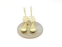 Load image into Gallery viewer, New 14k yellow Gold Hollow eye drop Earrings for female fine gift jewelry 1.2g
