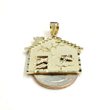Load image into Gallery viewer, New 14k yellow gold trap house pendant charm diamond cut gift fine jewelry 6.6g

