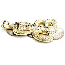 Load image into Gallery viewer, New 10k yellow gold cobra snake reptile Pendant charm gift fine jewelry 11.9g
