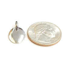 Load image into Gallery viewer, 14k white Gold solid tiny oval name tag engravable Pendant charm shiny gift 1.6g
