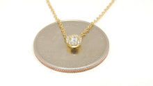 Load image into Gallery viewer, 14k yellow Gold 0.14Ct real Diamond necklace gift jewelry 18&quot; adjustable chain
