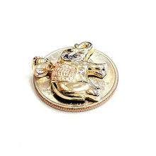 Load image into Gallery viewer, 14k multi tone Gold elephant Pendant charm unisex good luck fine jewelry 2.2g
