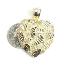 Load image into Gallery viewer, New 10k yellow gold nugget heart pendant charm fine gift  for women jewelry 6.9g
