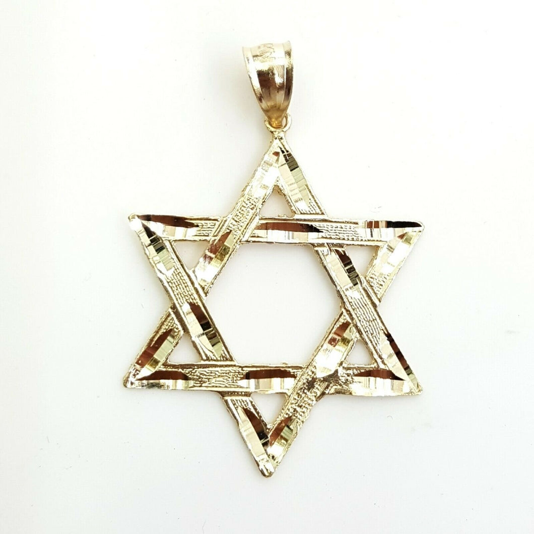 14k yellow gold star of David Jewish Israel charm pendant religious jewelry 4.4g