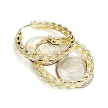Load image into Gallery viewer, 10K yellow Gold 1.52" 4mm Turkish hoop Earrings Round fine jewelry 5.6g
