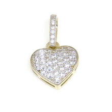 Load image into Gallery viewer, New 14k yellow Gold heart Pendant cubic zirconia gift fine jewelry for her 1.5g
