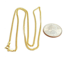 Load image into Gallery viewer, 10K yellow gold 2mm thin Hollow Cuban Miami chain Necklace fine jewelry 16" 2.1g
