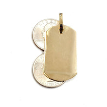 Load image into Gallery viewer, New 10k yellow Gold solid dog tag Pendant charm shiny gift fine jewelry 8.6g
