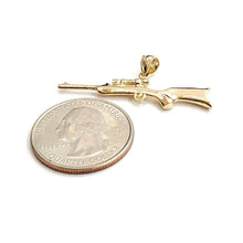 Load image into Gallery viewer, New 14k yellow Gold 3D gun rifle Pendant charm polished fine jewelry gift 3.1g

