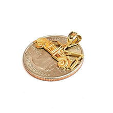 Load image into Gallery viewer, New 14k yellow Gold tow truck car Pendant charm gift fine jewelry 1.1g
