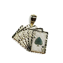 Load image into Gallery viewer, 10k yellow solid Gold playing card Pendant charm casino fine jewelry unisex 8.8g
