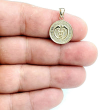 Load image into Gallery viewer, 14k yellow Gold round caduceus of Hermes medical sign Pendant charm jewelry 1.7g
