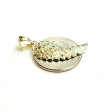 Load image into Gallery viewer, 10k Yellow Gold Single Angel Wing Pendant Diamond Cut Unisex fine jewelry 1.3g

