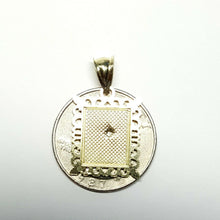 Load image into Gallery viewer, 10k two tone gold initial P pendant alphabet charm diamond cut fine jewelry 1.9g
