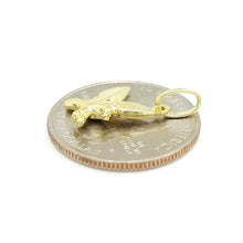 Load image into Gallery viewer, 14k yellow Gold 3D hollow eagle Pendant charm gift for her him fine jewelry 0.9g
