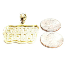 Load image into Gallery viewer, New 10k yellow Gold Thug Life word Pendant charm diamond cut fine jewelry 8.3g
