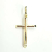 Load image into Gallery viewer, New 10k yellow gold hollow plain cross pendant charm fine jewelry religious 0.9g
