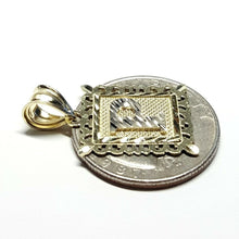 Load image into Gallery viewer, 10k two tone gold initial P pendant alphabet charm diamond cut fine jewelry 1.9g
