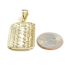 Load image into Gallery viewer, 10k yellow gold nugget razor blade pendant charm diamond cut fine Jewelry 6.7g
