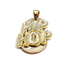 Load image into Gallery viewer, New 10k yellow Gold Hip Hop word Pendant charm diamond cut fine jewelry 7.2g
