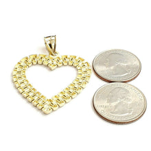 Load image into Gallery viewer, New 10k yellow gold heart pendant charm love Amor fine gift women jewelry 5.1g
