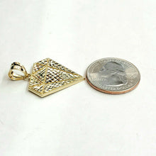 Load image into Gallery viewer, 10k yellow gold diamond shape pendant charm fine gift jewelry diamond cut 2.7g
