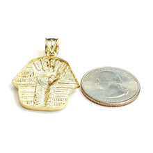 Load image into Gallery viewer, 10k yellow solid Gold Egyptian pharaoh king head Pendant jewelry fine gift 4g
