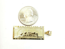 Load image into Gallery viewer, New 14k yellow gold 100 dollar bill money lucky pendant charm fine jewelry 4.5g
