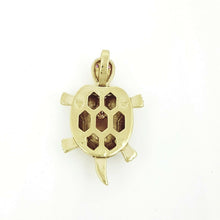 Load image into Gallery viewer, New 14k multi color gold turtle full body pendant charm gift fine jewelry 2.9g
