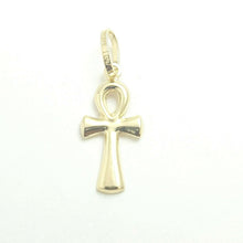 Load image into Gallery viewer, 14k yellow gold tiny Egyptian ankh cross pendant charm religious jewelry 0.5g
