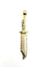 Load image into Gallery viewer, New 10k yellow Gold dagger knife Pendant charm fine gift jewelry for men 4.9g
