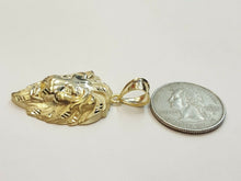 Load image into Gallery viewer, New 10k yellow Gold lion head face leo zodiac Pendant charm fine gift jewelry 5g
