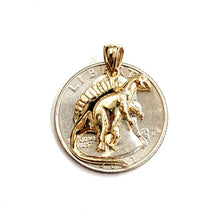 Load image into Gallery viewer, 14k yellow Gold Dinosaur Full body animal Jurassic Pendant charm jewelry 1.8g
