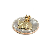 Load image into Gallery viewer, New 14k solid yellow Gold cat full body Pendant charm jewelry fine gift pet 1.1g
