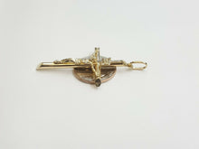 Load image into Gallery viewer, New 10k yellow gold hollow cross Jesus pendant charm fine jewelry religious 4.3g
