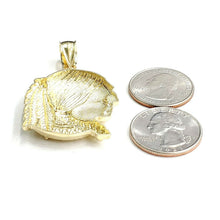 Load image into Gallery viewer, New 10k solid yellow Gold Chief face head Pendant diamond cut fine jewelry 8.3g
